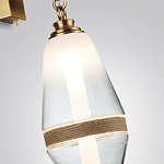 Бра со стеклянным плафоном конусообразной формы и декоративной вставкой из джута Tectona  варинант исполнения - 5 | Loft Concept в Барнауле