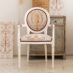 Полукресло из массива бука бежевое с растительным орнаментом Raffael Angel Beige Chair варинант исполнения - 9 | Loft Concept в Барнауле