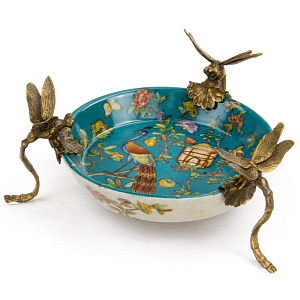 Блюдо Peacock and Dragonflies