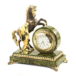 Часы настольные бронзовые с декором в виде коня Horse Stone Clock варинант исполнения - 4 | Loft Concept в Барнауле