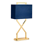 Настольная лампа с основанием из полированного золота и прямоугольным абажуром глубокого синего цвета Elstead Lighting варинант исполнения - 5 | Loft Concept в Барнауле