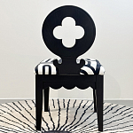 Дизайнерский стул с круглой деревянной спинкой Black and White Clover варинант исполнения - 3 | Loft Concept в Барнауле