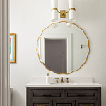 Золотое настенное зеркало Yvon Mirror варинант исполнения - 4 | Loft Concept в Барнауле