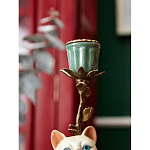 Подсвечник в виде кошки из фарфора с бронзовыми элементами Paradise Cat варинант исполнения - 7 | Loft Concept в Барнауле