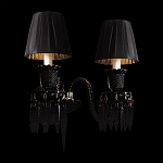 Бра с двумя черными абажурами и декоративными подвесками Lustre Reverie варинант исполнения - 3 | Loft Concept в Барнауле