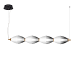 Подвесной светильник линейный в сочетании двух разных фактур стекла Enchanting варинант исполнения - 1 | Loft Concept в Барнауле