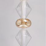 Подвесной светильник с вертикальной композицией из прозрачных и янтарных стеклянных шаров и ромбов Gabriel Scott Luna варинант исполнения - 14 | Loft Concept в Барнауле