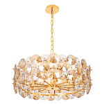 Люстра круглая золотого цвета с круглыми хрустальным элементами Solyria варинант исполнения - 4 | Loft Concept в Барнауле