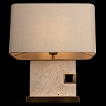 Настольная лампа с прямоугольным основанием из натурального камня c тканевым абажуром Lapis Tiburtinus варинант исполнения - 4 | Loft Concept в Барнауле