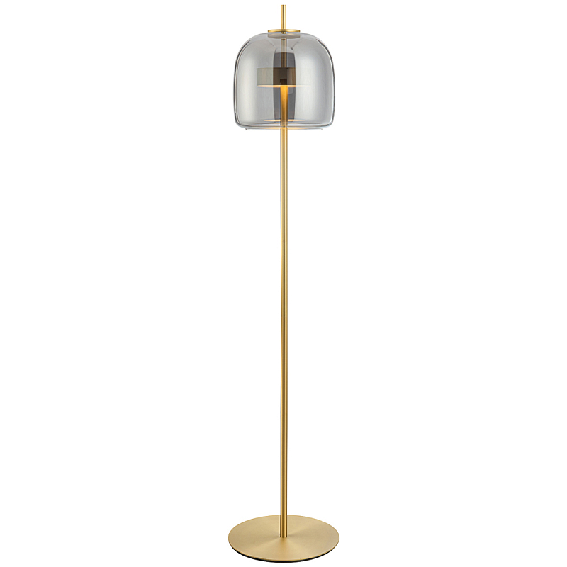 Торшер Blanton Smoky Brass Floor Lamp Стекло Смок Золотой Торшер Blanton Smoky Brass Floor Lamp Стекло Смок Золотой в Барнауле | Loft Concept
