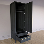 Узкий Шкаф Primo с 2 выдвижными ящиками Черный дуб варинант исполнения - 7 | Loft Concept в Барнауле