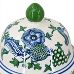 Ваза с крышкой и зелено-голубым цветочным узором на белом фоне Blue & White Ornament варинант исполнения - 3 | Loft Concept в Барнауле