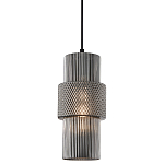 Подвесной светильник со стеклянным рифленым плафоном цилиндрической формы Eliara 13 варинант исполнения - 9 | Loft Concept в Барнауле