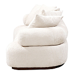 Трехместный диван с обивкой букле молочного цвета Leonois Boucle Sofa варинант исполнения - 3 | Loft Concept в Барнауле