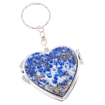 Зеркало брелок складное двухстороннее в форме сердца из натурального камня Лазурит Stone Mirrors варинант исполнения - 1 | Loft Concept в Барнауле