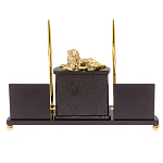 Настольный канцелярский набор из нефрита с декором в виде льва Golden Lion варинант исполнения - 3 | Loft Concept в Барнауле