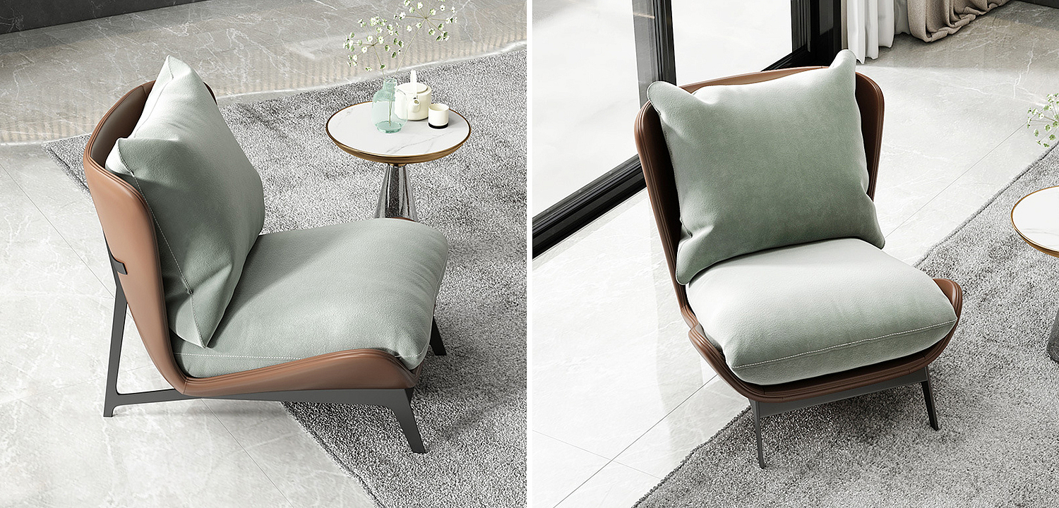 Кресло Maxwell Green Textile Leather Armchair Кресло Maxwell Green Textile Leather Armchair - Loft-Concept в Барнауле