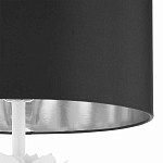 Торшер с декором в виде белого цветка магнолии на каркасе и черным абажуром White Magnolia варинант исполнения - 3 | Loft Concept в Барнауле