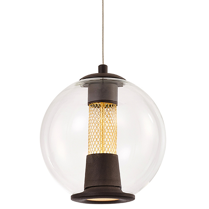 Подвесной светильник с плафоном в форме шара Inner Gleam Orb black Черный Прозрачное Стекло Золотой Подвесной светильник с плафоном в форме шара Inner Gleam Orb black Черный Прозрачное Стекло Золотой в Барнауле | Loft Concept