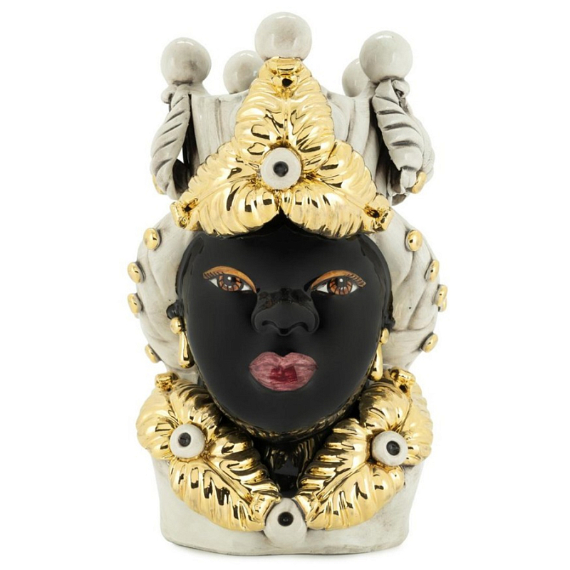 Ваза Vase Moro Lady Eve Gold Черный Бежевый Золотой Ваза Vase Moro Lady Eve Gold Черный Бежевый Золотой в Барнауле | Loft Concept
