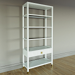 Стеллаж Elsa Dreams White со стеклянными полками и ящиком варинант исполнения - 1 | Loft Concept в Барнауле