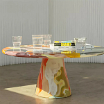 Дизайнерский журнальный стол с цветным орнаментом Unyly варинант исполнения - 2 | Loft Concept в Барнауле