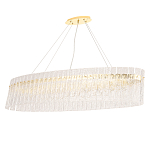 Люстра подвесная овальная с рельефными стеклянными панелями и золотым металлическим каркасом Textured Glass Chandelier варинант исполнения - 1 | Loft Concept в Барнауле