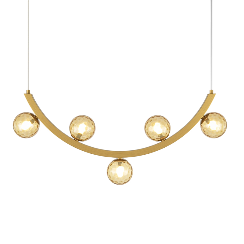 Люстра подвесная Ambre 3000К 12Вт Латунь Прозрачное Стекло в Барнауле | Loft Concept 