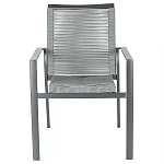 Стул темно-серый с высокой плетеной спинкой и сиденьем Braided Strength варинант исполнения - 1 | Loft Concept в Барнауле