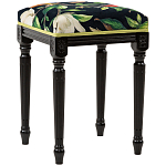 Банкетка из натурального бука черная с изображением птиц и цветов Blooming Birds2 варинант исполнения - 3 | Loft Concept в Барнауле