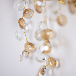 Бра золотого цвета с ветвями и прозрачными хрустальнымих подвесками Droplet Chandelier варинант исполнения - 5 | Loft Concept в Барнауле