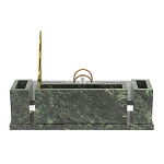 Настольный письменный набор из змеевика с подставкой под календарь и часами Successful Leader варинант исполнения - 3 | Loft Concept в Барнауле