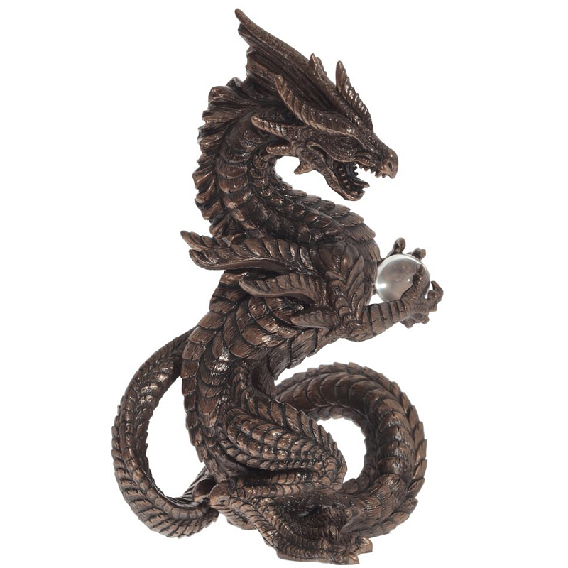 Декоративная статуэтка Дракон Dark Bronze Dragon Holding Sphere Statuette Коричневый Темная бронза Декоративная статуэтка Дракон Dark Bronze Dragon Holding Sphere Statuette Коричневый Темная бронза в Барнауле | Loft Concept