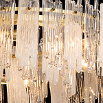 Люстра круглая с прозрачными стержнями разной длины Textured Glass Chandelier варинант исполнения - 5 | Loft Concept в Барнауле