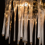 Люстра подвесная круглая в виде ветвей деревьев бронзового цвета с прозрачными подвесками-каплями Droplet Chandelier варинант исполнения - 6 | Loft Concept в Барнауле