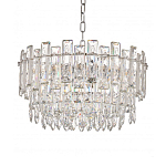Круглая люстра с хрустальными подвесками на серебряном каркасе Gorgeous Crystal Light варинант исполнения - 10 | Loft Concept в Барнауле