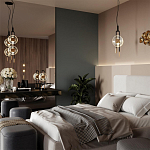 Подвесной светильник черного цвета с прозрачным стеклянным плафоном и золотистой центральной вставкой Virelia  варинант исполнения - 3 | Loft Concept в Барнауле