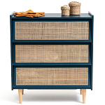 Комод с 3-мя ящиками из ротанга Blais Deep Blue Wicker Furniture варинант исполнения - 3 | Loft Concept в Барнауле