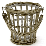 Кашпо стеклянное в плетёной корзине Timber варинант исполнения - 1 | Loft Concept в Барнауле