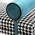 Банкетка Banquette PIED DE POULE с принтом гусиная лапка и синими подлокотниками  варинант исполнения - 3 | Loft Concept в Барнауле