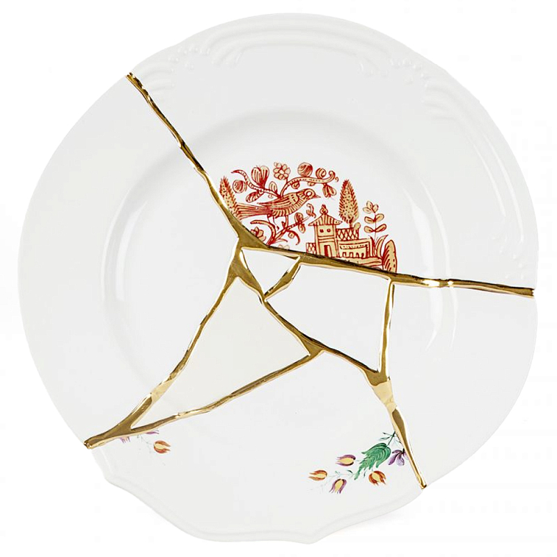 Тарелка Seletti Kintsugi Белый Золотой Мульти Тарелка Seletti Kintsugi Белый Золотой Мульти в Барнауле | Loft Concept