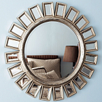 Зеркало-солнце в серебряной раме Silver Sun варинант исполнения - 1 | Loft Concept в Барнауле