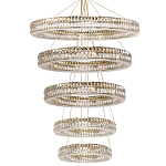 Многоярусная Люстра Elizabeth Золото Вертикальная композиция из пяти хрустальных светильников варинант исполнения - 1 | Loft Concept в Барнауле