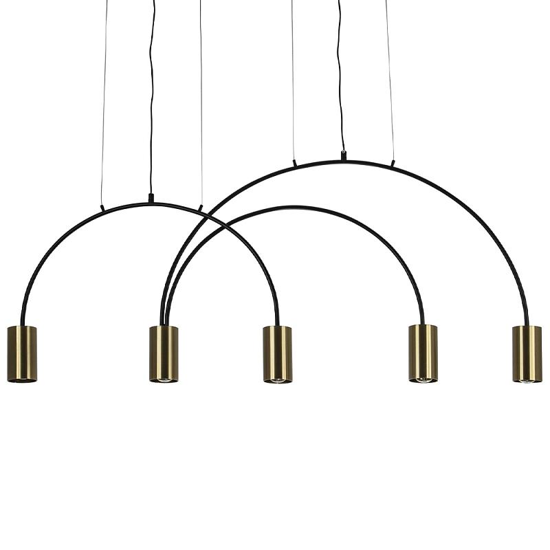 Линейный светильник с дугообразным каркасом Daviau Linear Arch Light 5 Латунь Черный Линейный светильник с дугообразным каркасом Daviau Linear Arch Light 5 Латунь Черный в Барнауле | Loft Concept