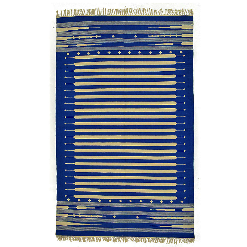 Ковер хлопок Келим Blue Stripe Синий Ковер хлопок Келим Blue Stripe Синий в Барнауле | Loft Concept