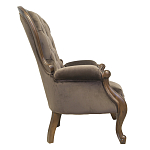 Кресло с мягкой обивкой из коричневого велюра на 4-х деревянных ножках Evelyn Classical Armchair варинант исполнения - 1 | Loft Concept в Барнауле