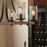 Люстра подвесная с восемью прозрачными стеклянными цилиндрическими плафонами в стиле лофт Feiss варинант исполнения - 8 | Loft Concept в Барнауле