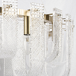 Бра с металлическим основанием золотого цвета и хрустальными подвесками Textured Glass варинант исполнения - 6 | Loft Concept в Барнауле