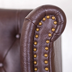 Кресло из натуральной кожи на 4-х деревянных ножках из массива бука Thomas Armchair brown варинант исполнения - 4 | Loft Concept в Барнауле