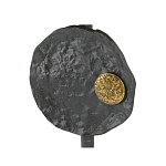 Столик приставной с абстрактным основанием и акцентом в виде золотистого диска Heavenly Space варинант исполнения - 5 | Loft Concept в Барнауле